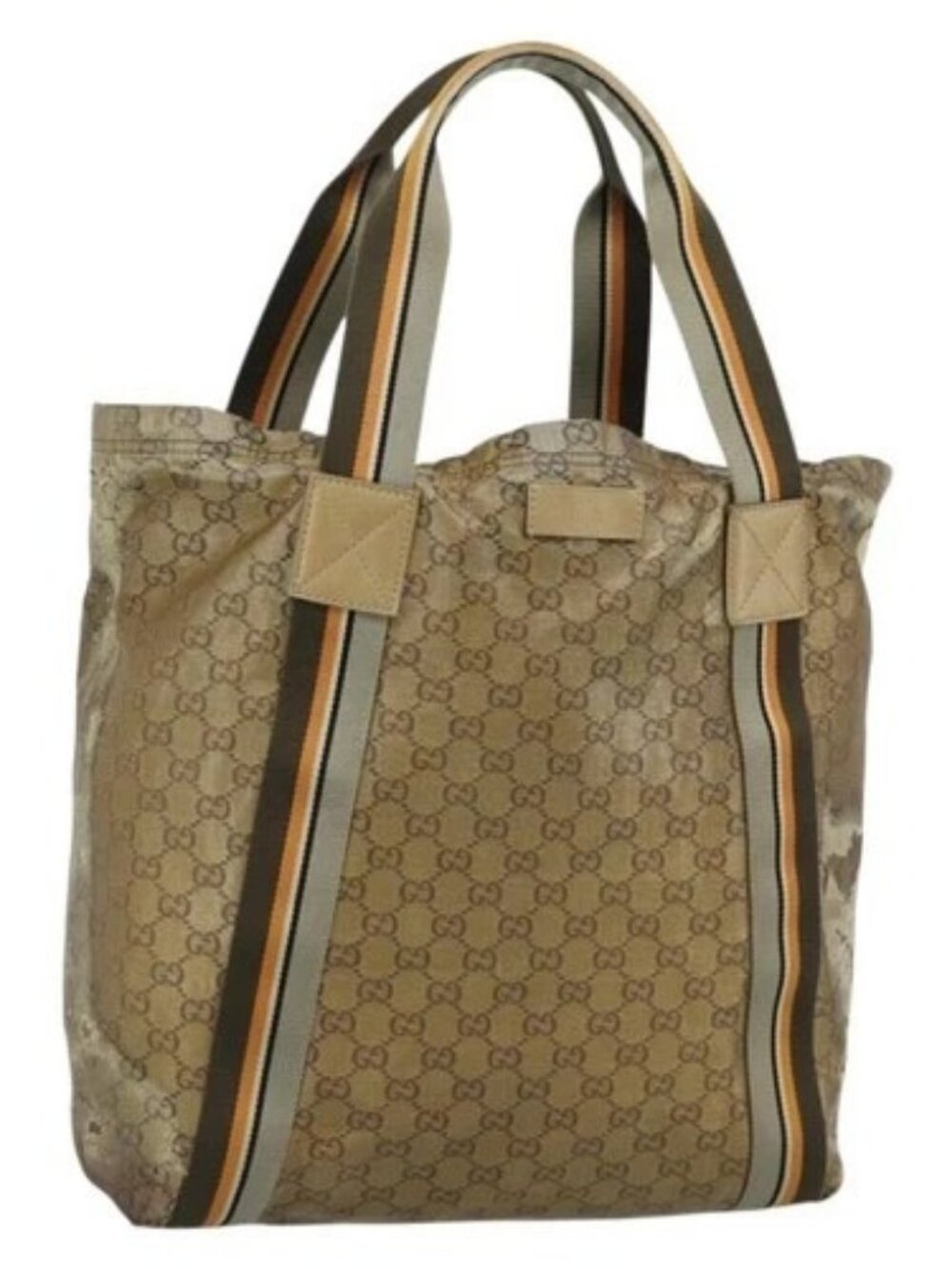 GUCCI GG Crystal Tote Bag Coated Canvas Beige 189669 Auth 189612